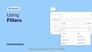 Connecteam | Job Schedule | Filtering for improved dispatching