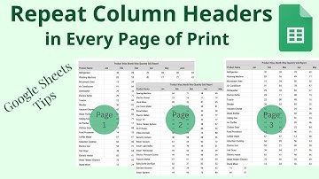 How to Repeat Column Headers in Every Page of Print in Google Sheets