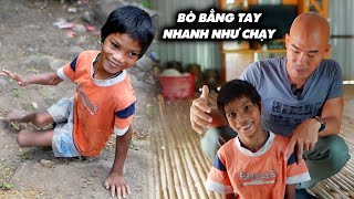 KINH NGẠC KHI THẤY CẬU BÉ BẠI LIỆT BÒ BẰNG TAY NHANH NHƯ CHẠY