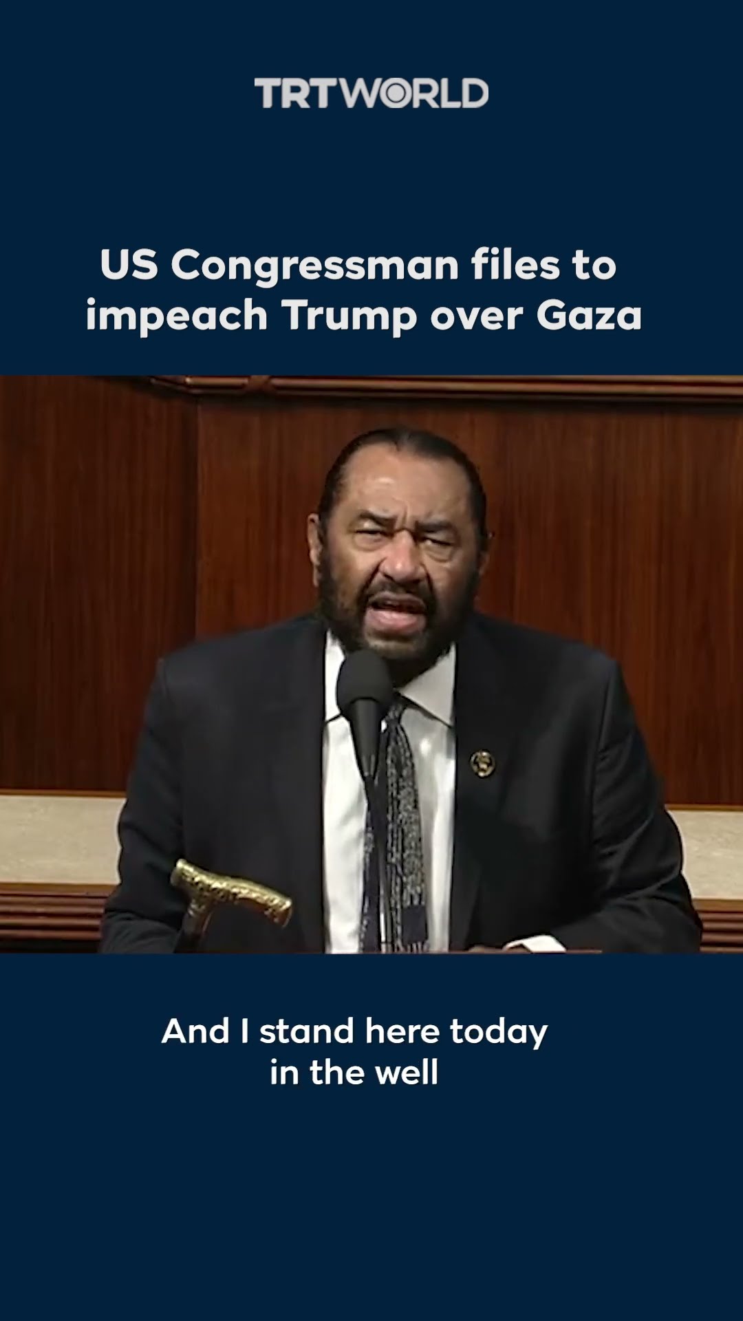 Rep. Al Green to file impeachment articles against Trump over Gaza remarks