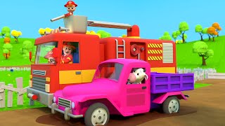 Wheels On The Firetruck, Emergency Vehicle Rhymes for Children by Farmees Sunny Barn