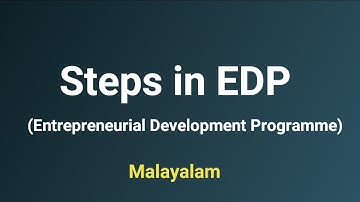 Steps in EDP (Entrepreneurial Development Programme) | Malayalam |