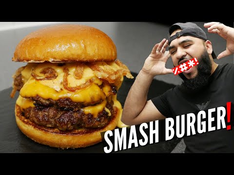 Smash Burger with Cheesy Fries