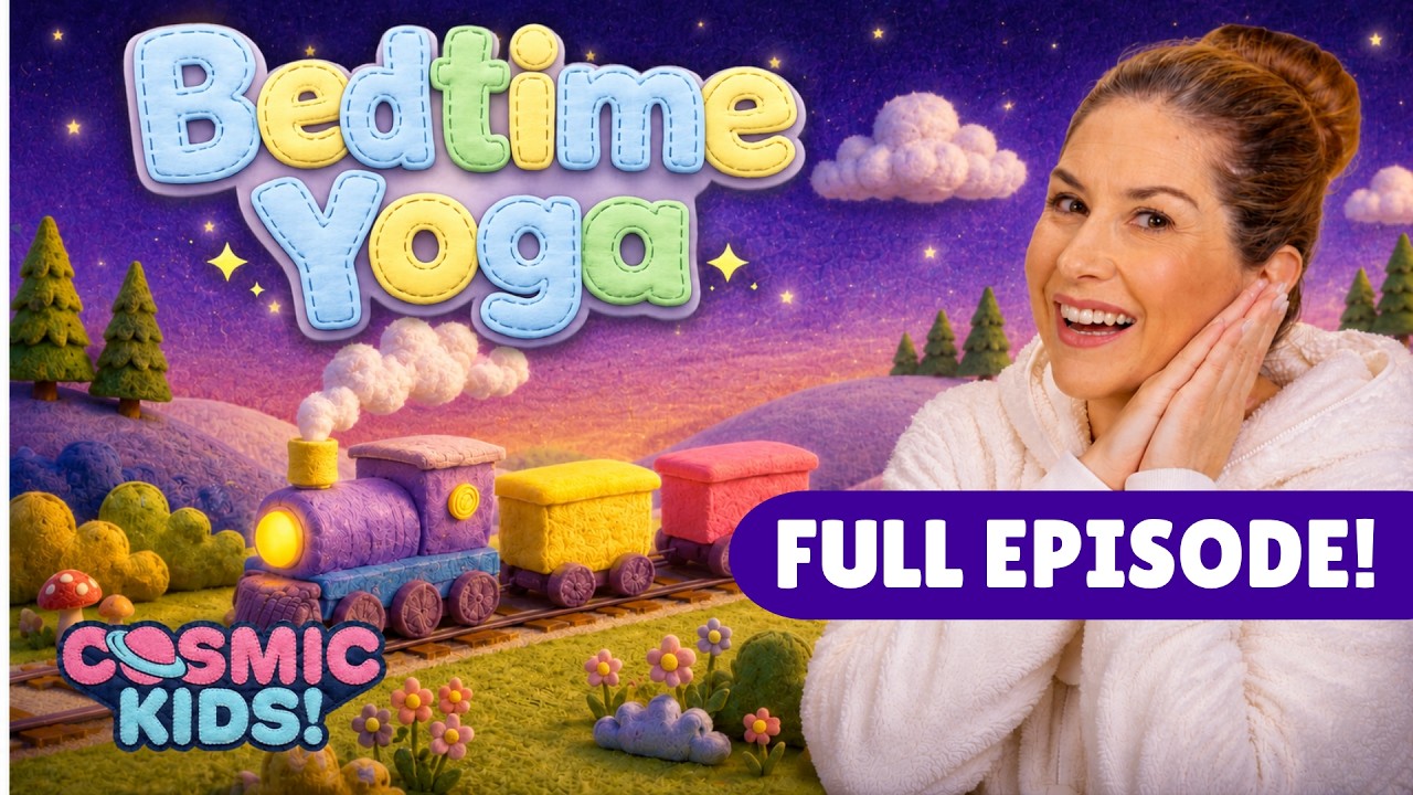 Bedtime Yoga for Kids 🚂 Sleepy Train | Yoga for Bedtime | Cosmic Kids