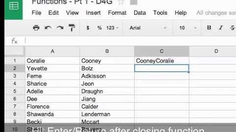 Concatenate, Split, and Left Functions in Google Sheets