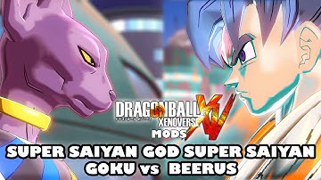 Super Saiyan God Super Saiyan (SSGSS) Goku vs Beerus - Dragon Ball Xenoverse Mods [PC]