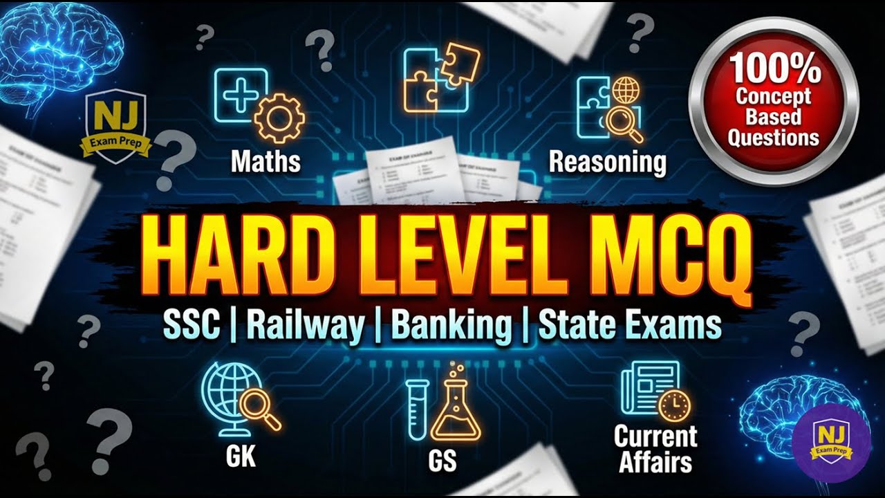25 New MCQ 🔥 Maths | Reasoning | GK | GS | Current Affairs | SSC Railway Banking