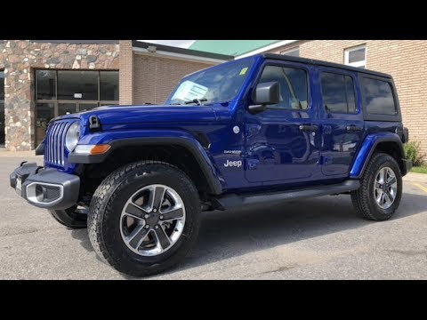 2018 'Ocean Blue Metallic' Jeep All-New Wrangler Unlimited Sahara 4x4 -  YouTube