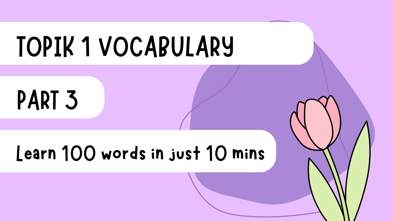 TOPIK 1 Vocabulary Part 3 | 100 Essential Korean Words for Beginners | Hangeul Habit