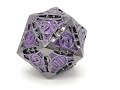 Gnome Forged - Black Nickel w/ Purple - Old School Oversized Large 40mm D20 Metal Die