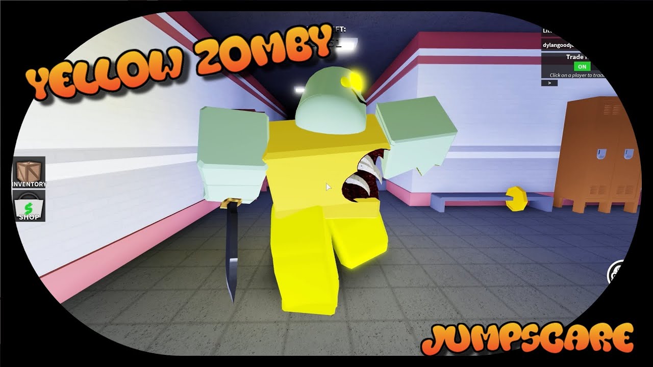 Yellow Zomby Jumpscare Guesty Roblox Youtube - yellow roblox player