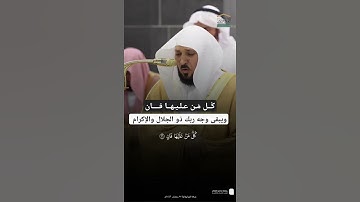 { كُــل مَـن عـلـيـهــا فــــان } ~ تلاوة خاشعة للشيخ ماهر المعيقلي