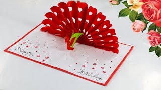 DIY - How To Make Peacock Pop up Card - Paper Crafts, Handmade Craft - Birthday Day card!