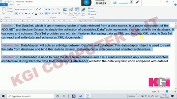 ASP.NET - Dataset, Data Adapter, Data Reader