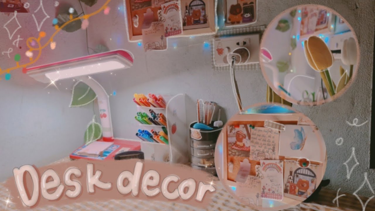 ????DESK DECOR+TOUR???? cùng mình trang trí lại bàn học // katebuii ...