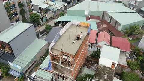 [ Video ] - CẬP NHẬT TIẾN ĐỘ THI CÔNG Bê Tông Sàn Mái  Nhà phố 6x16 1 Trệt, 1 lủng 3 tầng ..