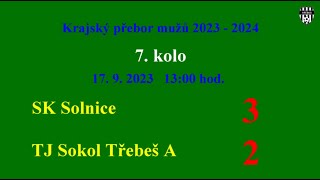 A-7. kolo SK Solnice - TJ Sokol Třebeš A  3:2