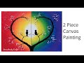 Simple 2 Piece Canvas Painting | Easy Acrylic Painting Tutorial