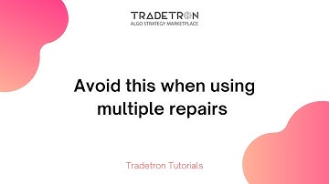 Avoid this when using multiple repairs