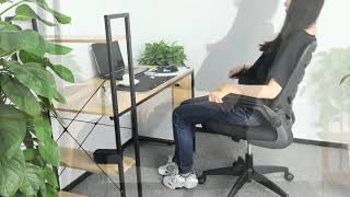 GTXMAN デスクチェア ヘッドレスト メッシュ 椅子 ハイバック パソコンチェア 事務用椅子 跳ね上げ式アームレスト 通気性抜群 昇降機能付き ロッキング機能 黒 CH106-BLACK