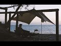 Beach camping on an Island in Australia, calming waves, tarp shelter -  Sounds of Camping Ep 6