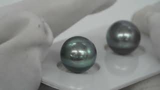 2pcs Multicolor 10-10.2mm - SR/NR AAA/AA Quality Tahitian Pearl Pair ER1233 A86