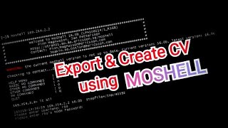 Ericsson baseband export backup CV and create CV using moshell