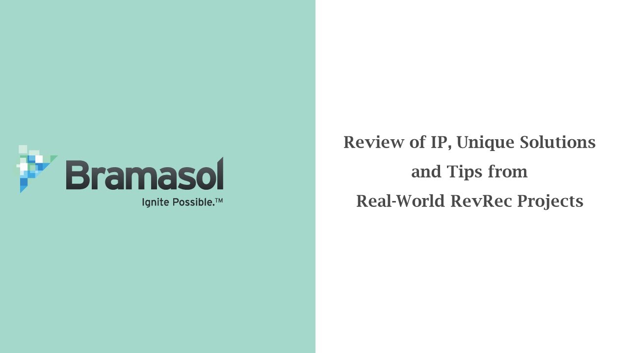 Review of IP and Unique Solutions from Real world RevRec Projects - YouTube