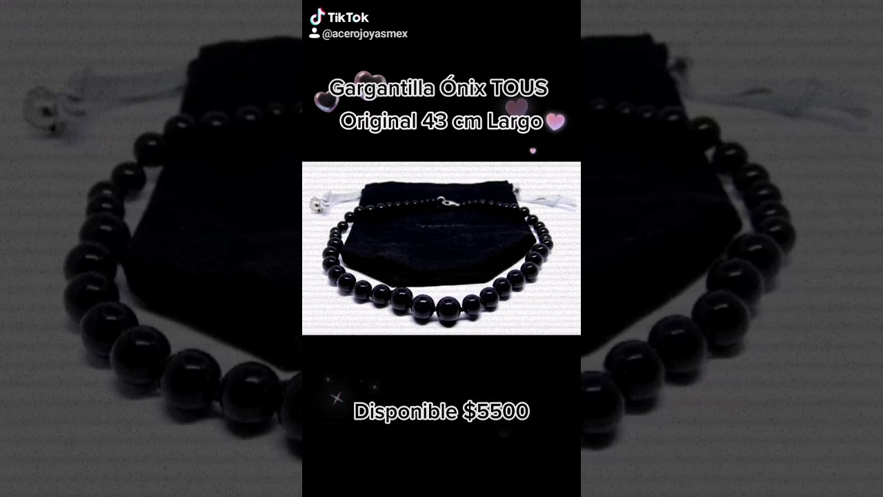 Gargantilla Ónix TOUS Original 43 cm Largo Calibre de 5 mm a los 12 mm