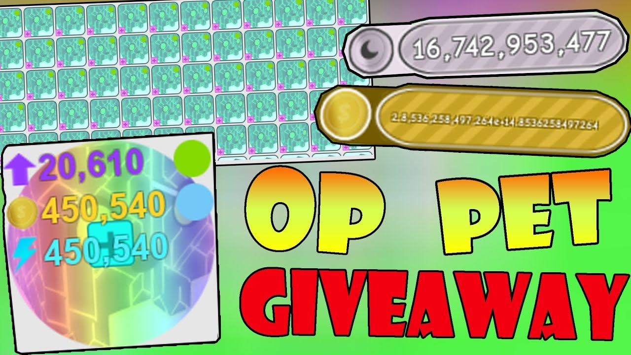 Op Pet Giveaway Free Pets Roblox Pet Simulator Youtube - free pets roblox pet simulator