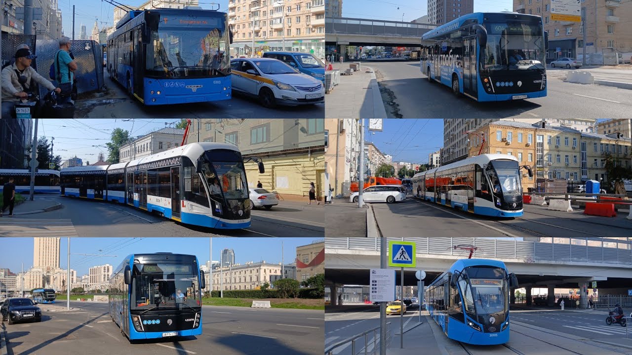 Транспорт Москвы - 2: Трамваи, Троллейбус Т, Электробусы и другой транспорт. Июль 2025