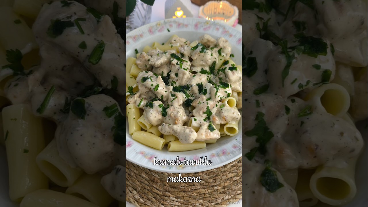 Kremalı Tavuklu Makarna🍝😋🍗 #makarna #shorts