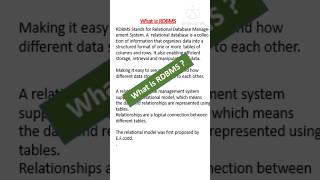 what is RDBMS in dbms||Definition of Rdbms||  #computer #computerknowledge