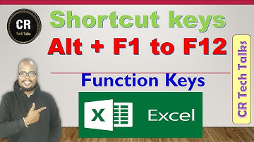 shortcut keys | Alt + f1 to f12 | MS Excel | CR Tech Talks | in telugu