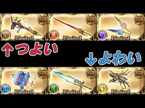 【グラブル】レゾネーター系列の武器が6属性出揃ったので語る