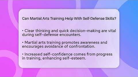 Can Martial Arts Training Help With Self-Defense Skills? - Fighting Arts Lab