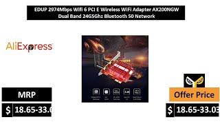 EDUP 2974Mbps Wifi 6 PCI E Wireless WiFi Adapter AX200NGW Dual Band 24G5Ghz Bluetooth 50 Network