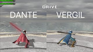 Devil May Cry 4 Dante vs Vergil moveset comparison/ダンテとバージルの共通技、類似技等のモーション比較