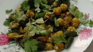 Grean Merach Fari Bhandi# Easy way to make Bhindi in Green مزیدار بھنڈی کی ریسیپی گھر پر بنائیں