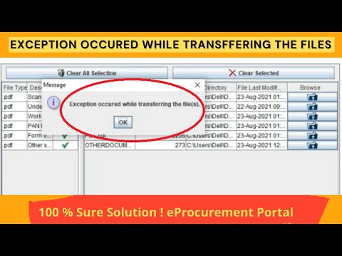 Exception occurred while transferring the files | eProucre file upload error fixed | eProcurement