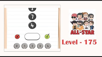 Brain test all star level 175 What is the number above 4?