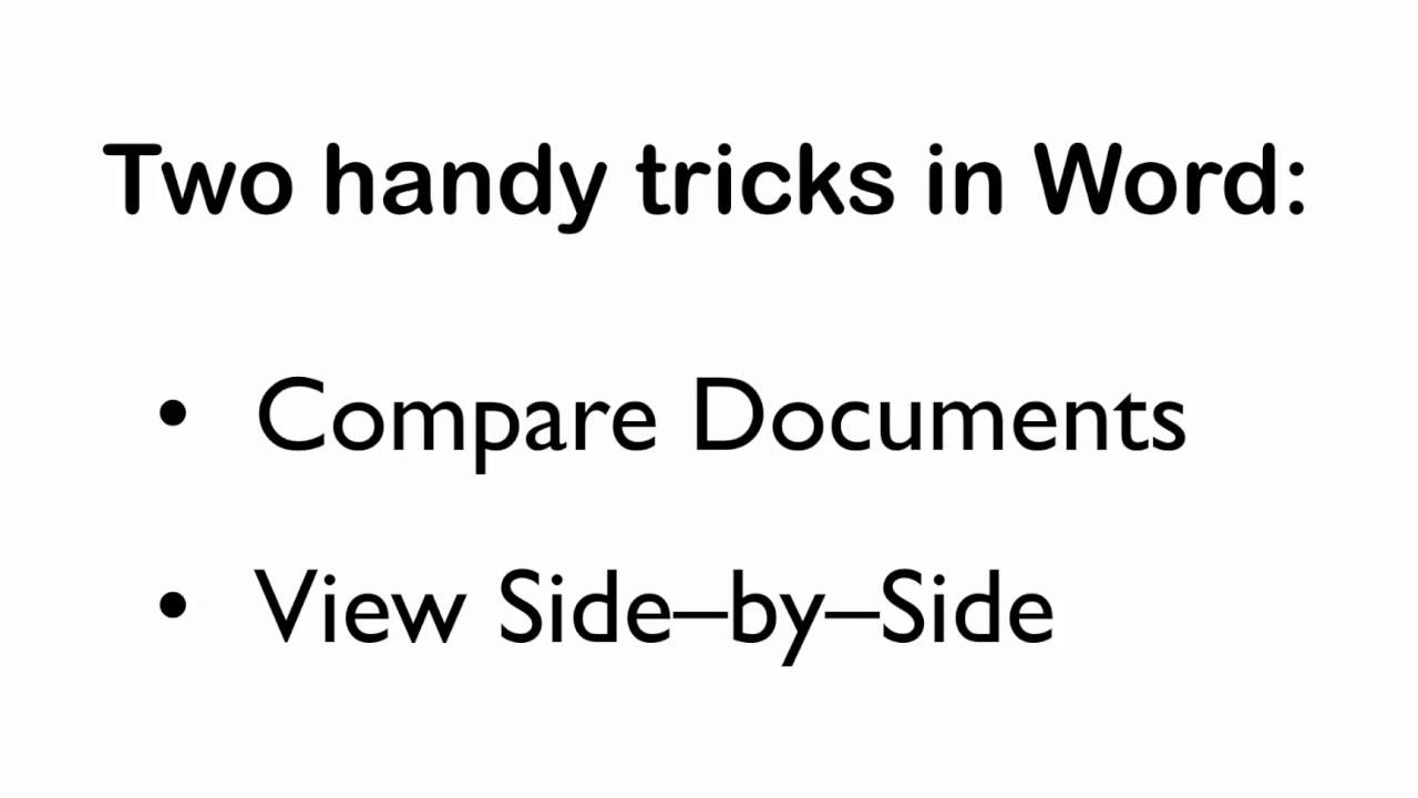 Two ways to compare documents in Microsoft Word - YouTube