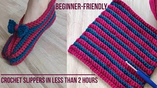 ✨How to Crochet Slippers in Less than 2 Hours. Very Beautiful and Very Fast.