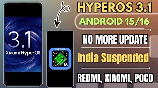 Omg Hyperos 31  Android 15 India Upcoming Update Suspended No More Hyperos 31 India 15 Devices 