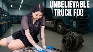 Download Lagu Unbelievable Female Mechanic Fix – Removed, Cleaned Axle Hub \u0026 Mounted Heavy Truck Wheel MP3
