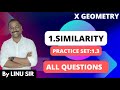 || X GEOMETRY || CHP 1: SIMILARITY || PRACTICE SET : 1.3 || MAHARASHTRA STATE BOARD ||