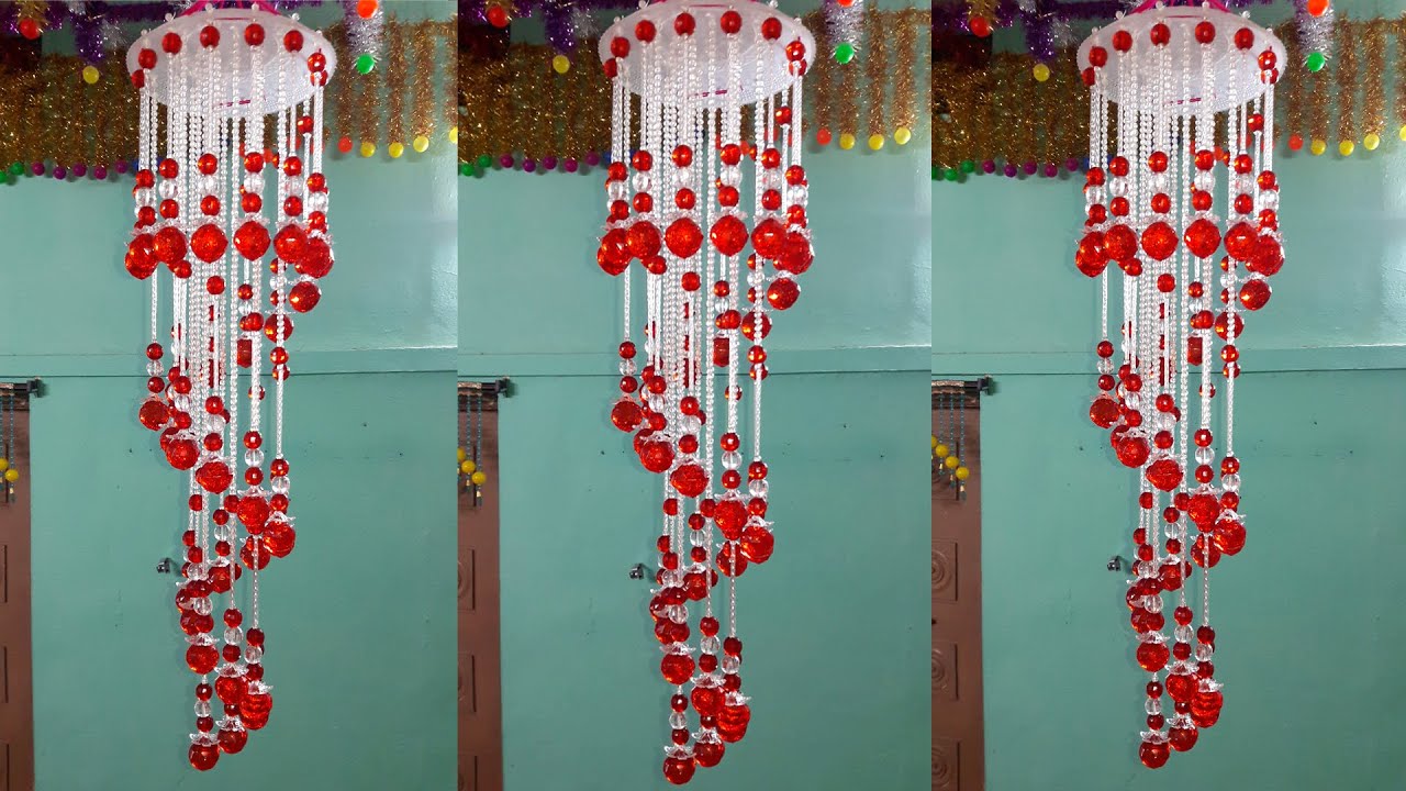 How to Make Crystal Wind Chimes | Wall Hanging Craft Ideas | Beaded | Arts and Crafts