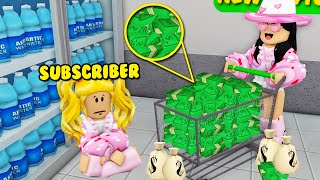 $50,000 If You Spend 24 HOURS IN Bloxburg BFF SUPERMARKET!
