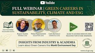 Careers in Sustainability, Climate, and ESG - Online Event Stream