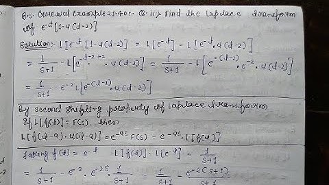 Example:-21.40 Question number:-02 B.S Grewal Laplace transform || Unit step function